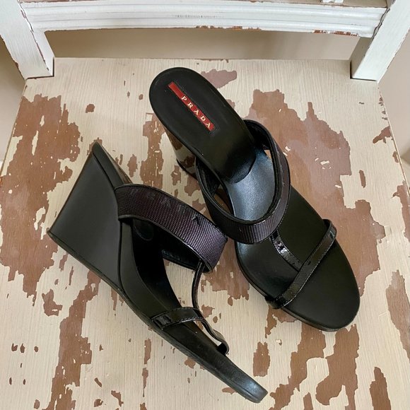 PRADA WEDGE SANDAL - Picture 2 of 3